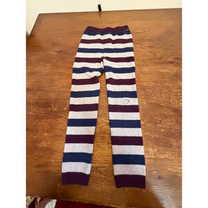 Sloomb Playwoolies Merino Wool Leggings 4-5T Striped Knit Wool Pants READ